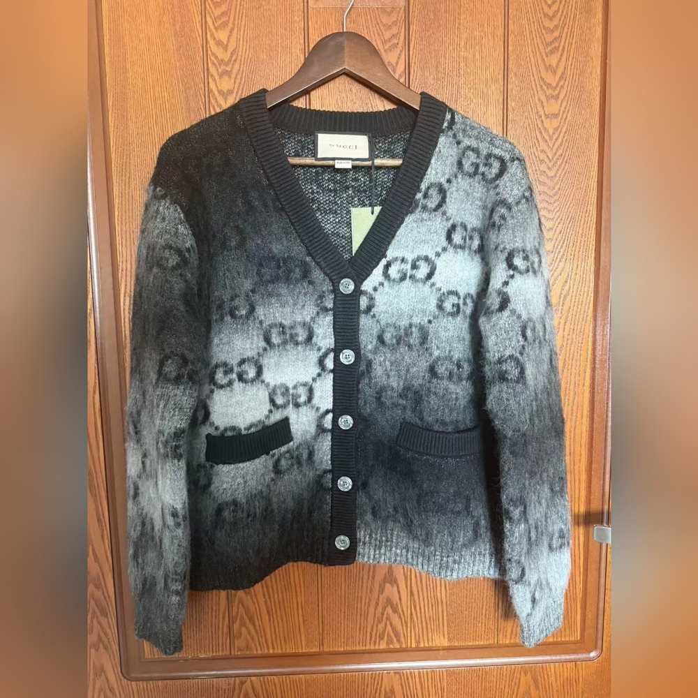 Gucci GG Jacquard Knit Cardigan Sweater